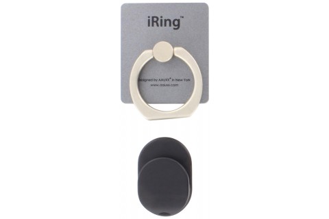 iRing PRGREYM Anneau de prise en main/support voiture pour iPhone/iPod/iPad/Série Galaxy Gris/Mat