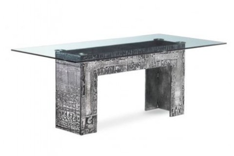 Table en verre trempé aluminium 200 x 100 cm