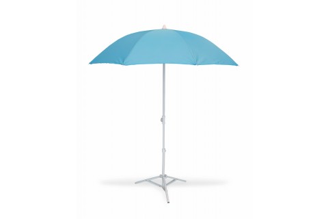 Parasol de Plage Ø160 cm - Télescopique Anti-UV - Bleu