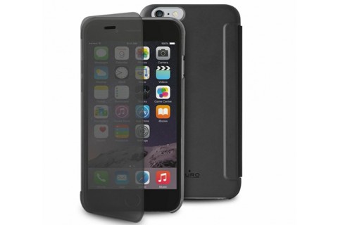 Puro - Etui Portefeuille Transparent et Tactile Sense iPhone 6 - 5.5" - Noir