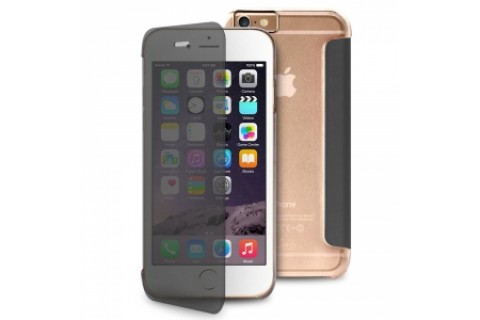 Puro - Etui Portefeuille Transparent et Tactile Sense iPhone 6 - 5.5" - Noir et Transparent