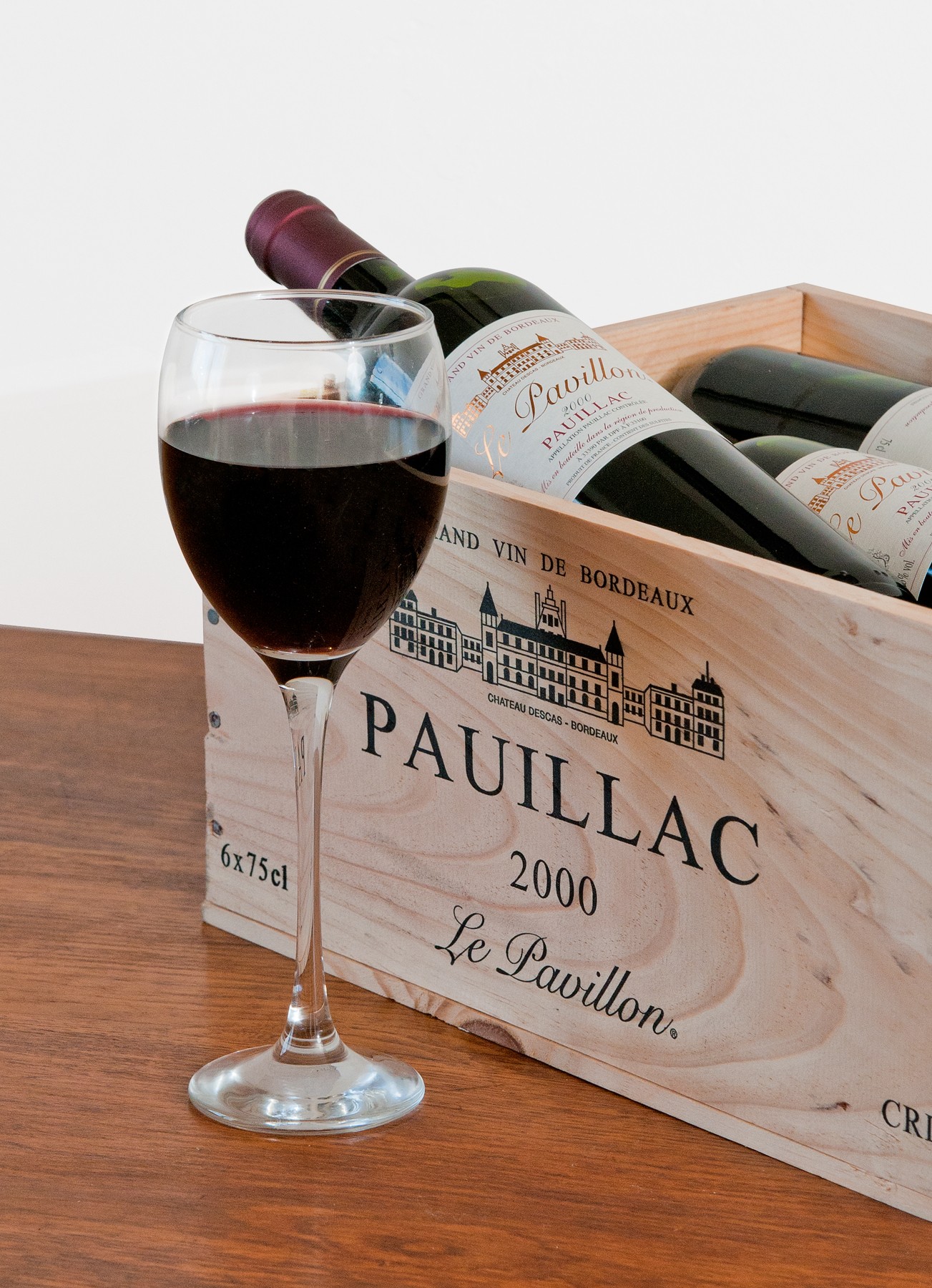 Lot de 3 - Caisse Bois 6x75cl estampillé Grands Vins de Bordeaux