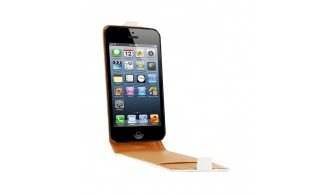 Etui cuir blanc pour iPhone 5 / 5S / SE