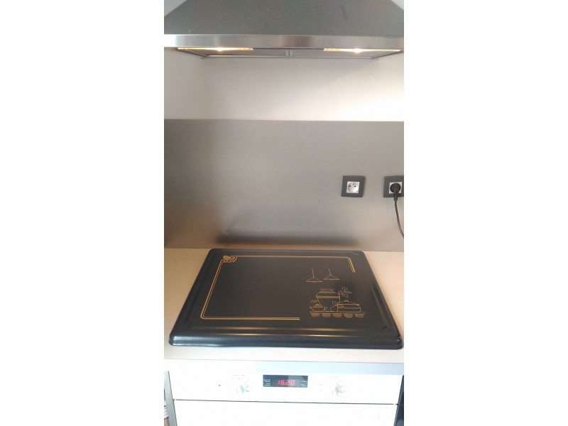 Plaque de protection pour plaque vitrocéramique Noir Sérigraphie Pots