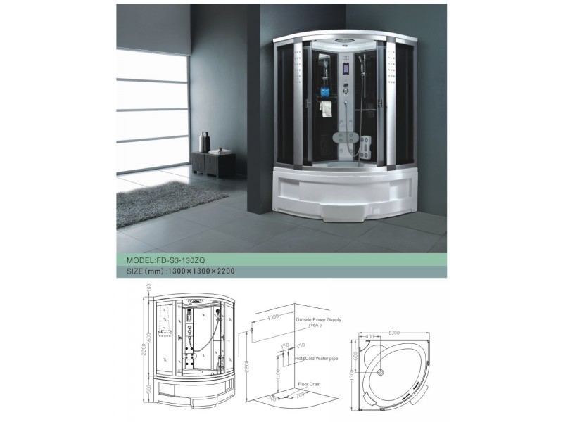 Cabine de Douche Intégrale avec Jets d'eau Massant